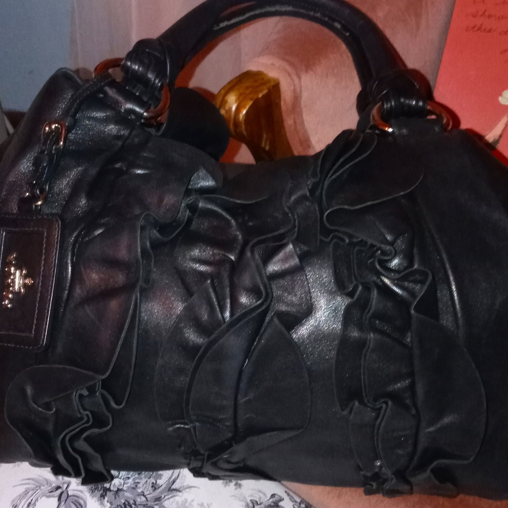 Vintage Prada Saffiano Leather Ruffle Bag